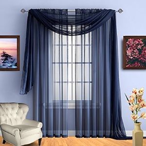 Amazing Sheer Navy 2 windows panel